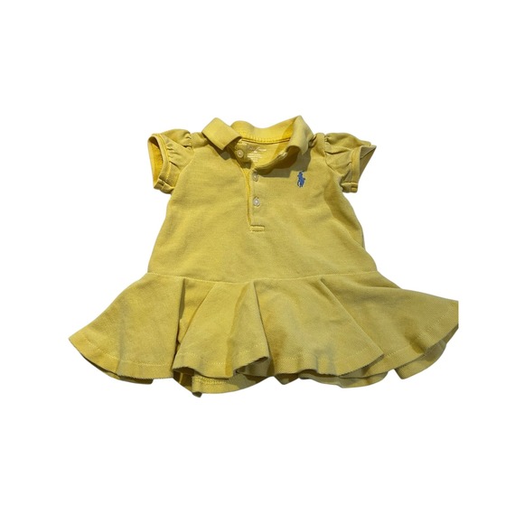 Other - Ralph Lauren Polo Collared Solid Yellow Dress Baby Size 3 months Casual Preppy